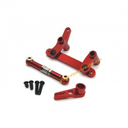 Upgrade Metal Parts Steering Kit+Servo Rod+Servo Arm Red For SCY 16104 PRO RC Car