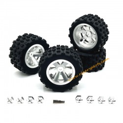 1/16 RC Car SCY 16104 Parts Upgrade Metal Tire Silver