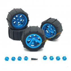Upgrade Metal Beach Tires Blue For SCY 16104 RC Car