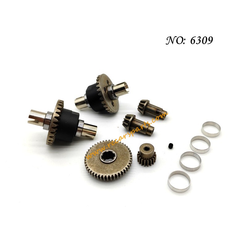 SCY 16201 Pro 1/16 RC Car Brushless Parts Differential+Main Gear+Motor Gear 6309