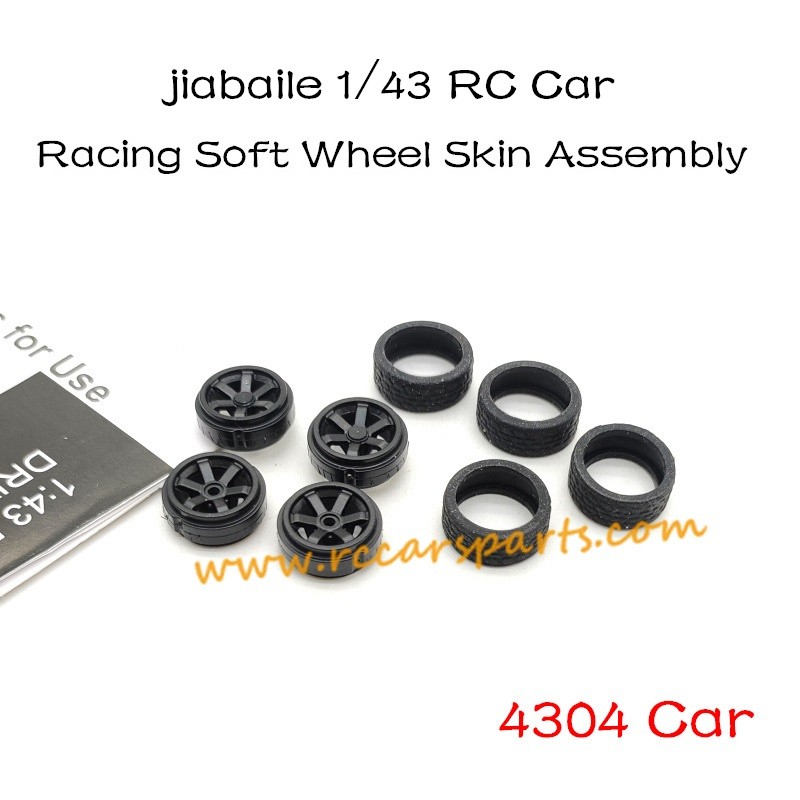 Jiabaile 4304 1/43 Drift Car Parts Racing Soft Wheel Skin Assembly