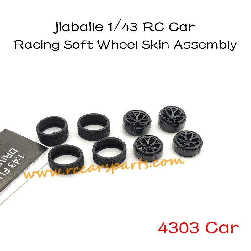 Jiabaile 4303 1/43 Drift Car Parts Soft Wheel Skin Assembly