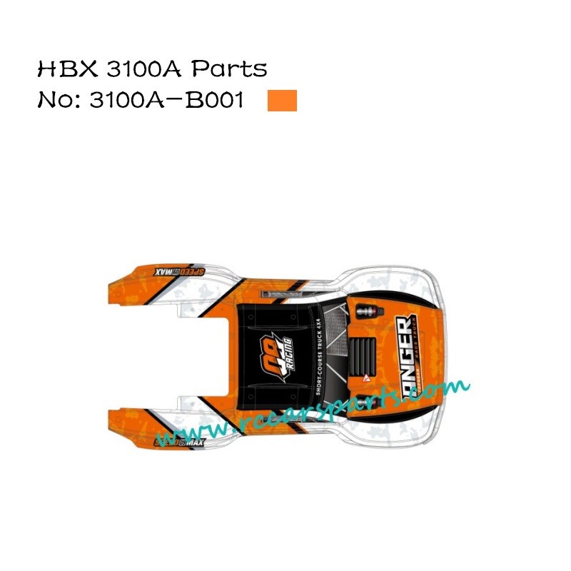HBX Haiboxing 3100A RC Truck Parts Orange Shell