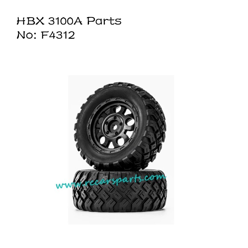 HBX 3100A RC Truck Parts Wheels Complete F4312