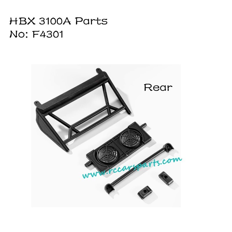 HBX 3100A RTR Short-haul trucks Parts Rear Rack+Decoration Radiator Cover F4301