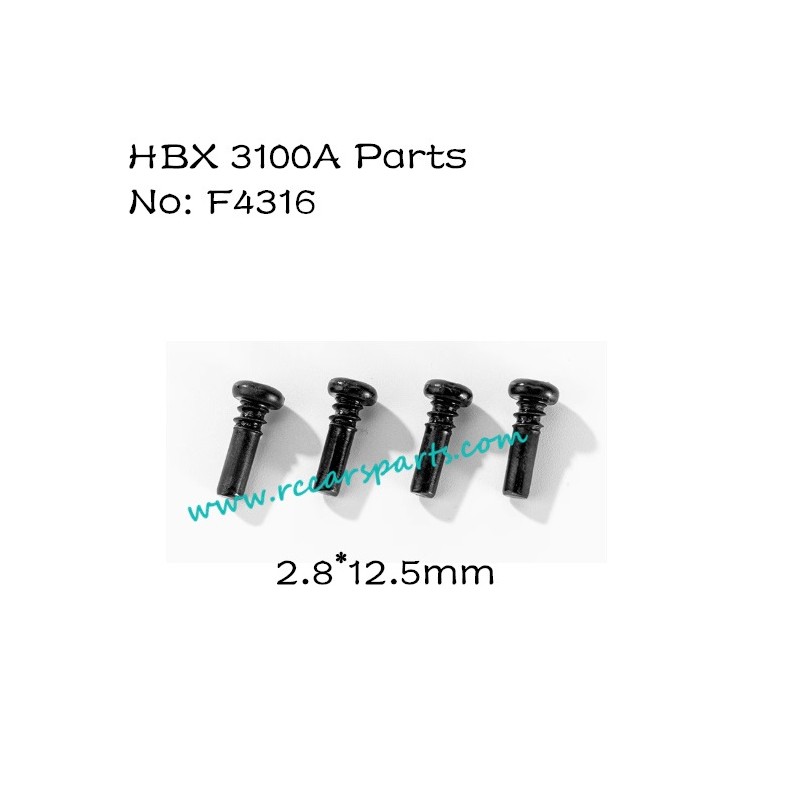 HBX 3100A 4WD 1/16 RC Car Parts Steering Hub Bolts 2.8X12.5mm F4316
