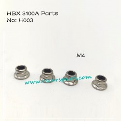 HBX 3100A 1/16 4WD RC Car Parts Flange Lock Nut M4 H003