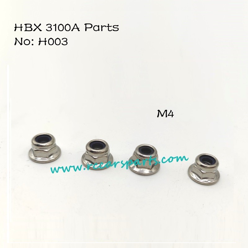 HBX 3100A 1/16 4WD RC Car Parts Flange Lock Nut M4 H003