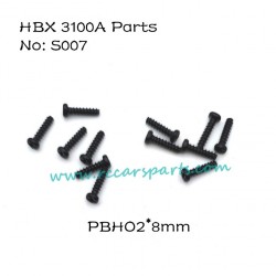 Haiboxing HBX 3100A 1/16 4WD RC Car Parts Pan Head Self Tapping Screws PBHO2X8mm S007