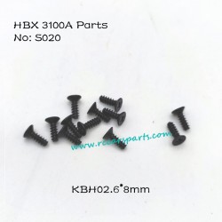 Haiboxing HBX 3100A 1/16 4WD RC Car Parts Countersunk Self Tapping Screws KBH02.6X8mm S020