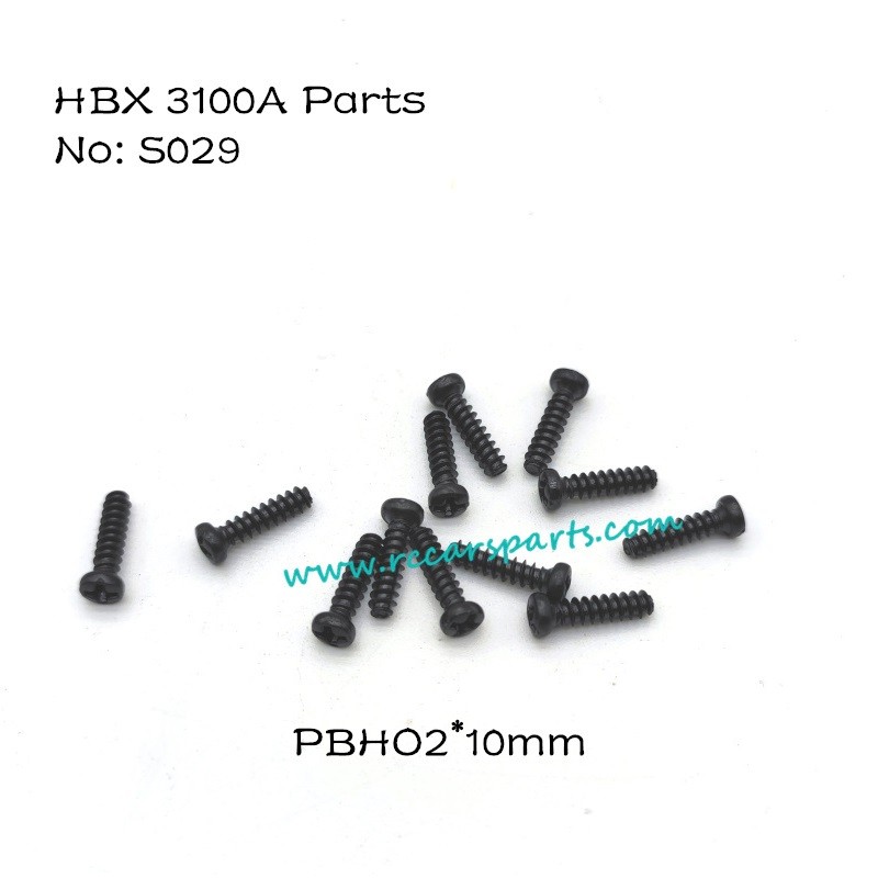 Haiboxing HBX 3100A 1/16 4WD RC Car Parts Head Self Tapping Screws 2X10mm S029