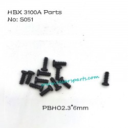 Haiboxing HBX 3100A 1/16 4WD RC Car Parts S051 Pan Head Self Tapping Screws 2.3X6mm