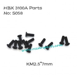 Haiboxing HBX 3100A 1/16 4WD RC Car Parts S058 Countersunk Screws 2.5X7mm