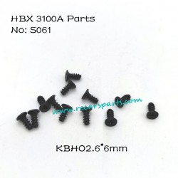 HBX 3100A 1/16 4WD RC Car Parts Countersunk Self Tapping Screws 2.6X6mm S061