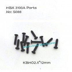 HBX 3100A 1/16 4WD RC Car Parts Countersunk Self Tapping Screws 2.6X12mm S088