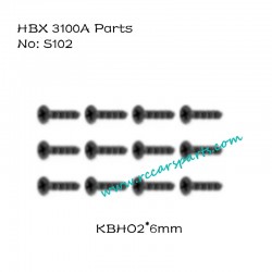HBX 3100A 1/16 4WD RC Car Parts Countersunk Self Tapping Screws 2X6mm S102