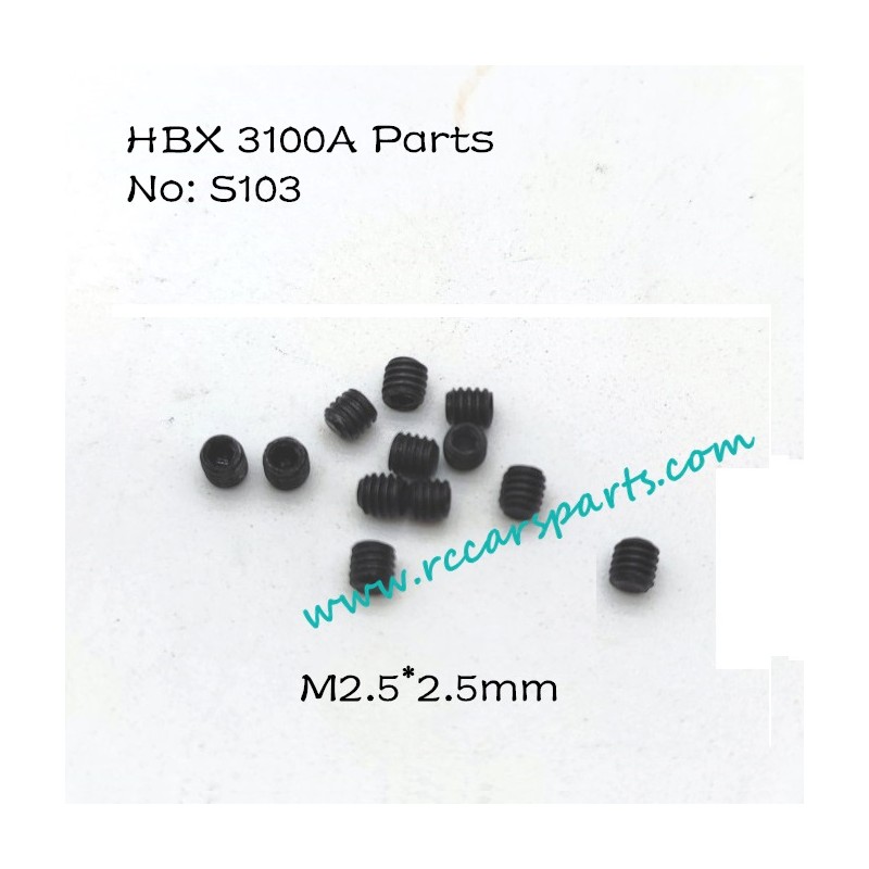 HBX 3100A 1/16 4WD RC Car Parts Set Screws M2.5X2.5mm S103