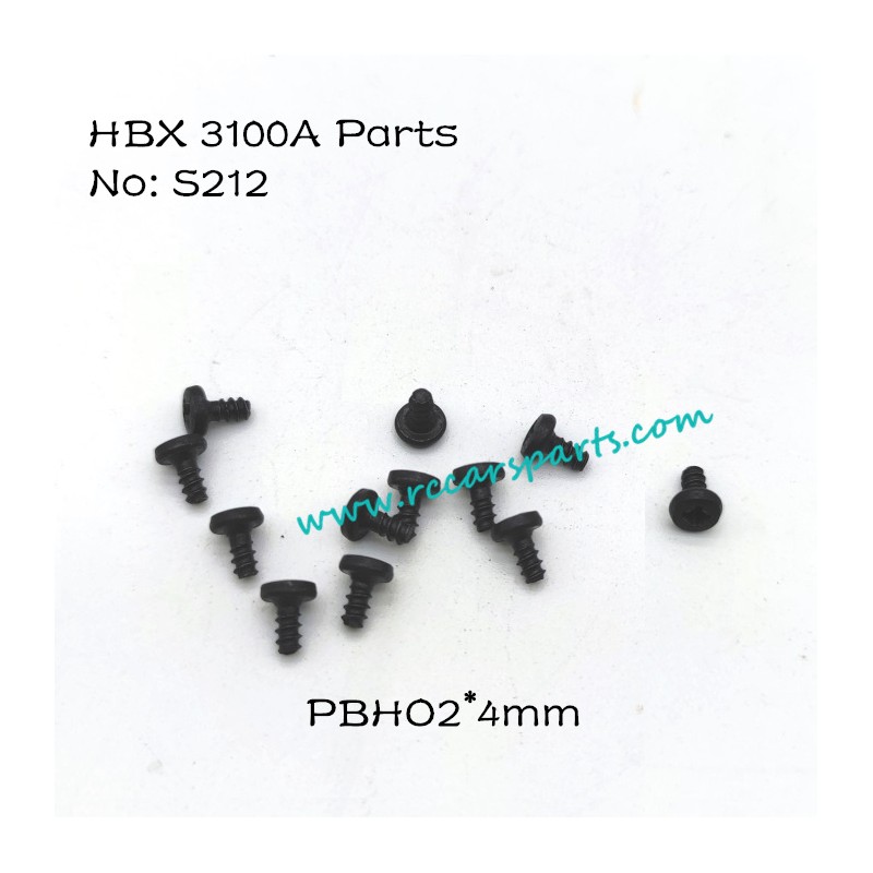 HBX 3100A 1/16 4WD RC Car Parts Pan Head Self Tapping Screws 2X4mm S212