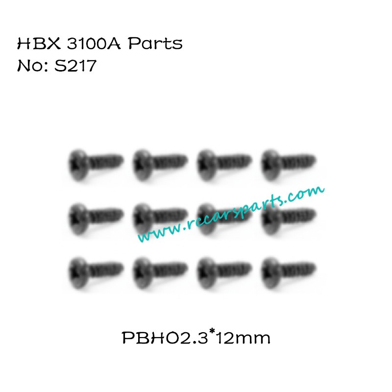 HBX 3100A RC Car Parts Pan Head Self Tapping Screws 2.3X12mm S217