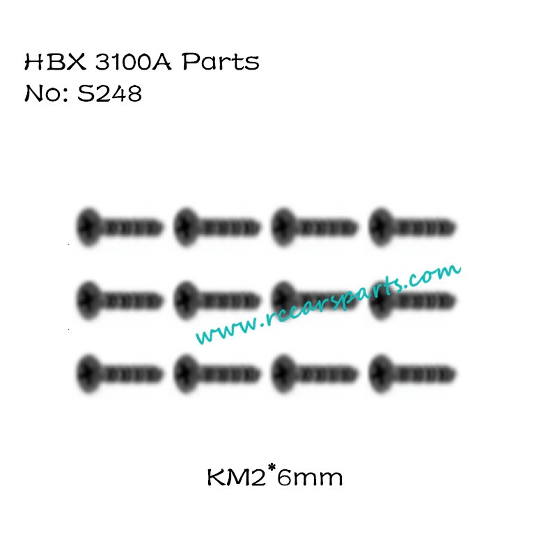 HBX 3100A RC Car Parts Countersunk Screws 2X6mm S248