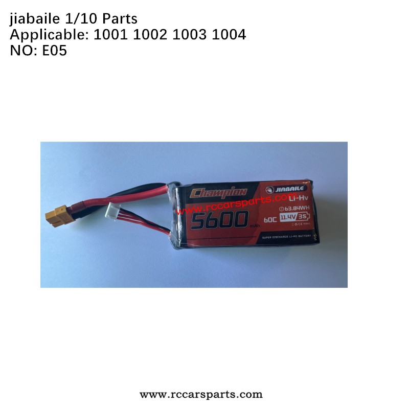 Jiabaile JBL 1001 Parts 3S 5600mAh 60C 11.4V Battery E05