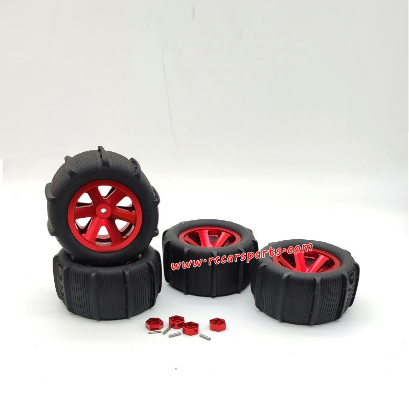 Enoze 9008E 008E 1/14 RC Truck Parts Upgrade Alloy Sand Wheel-Red