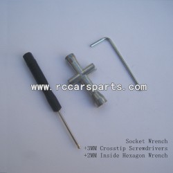 ENOZE 9306E 306E 1:18 RC Car Parts Socket Wrench+3MM Crosstip Screwdrivers+2MM Inside Hexagon Wrench