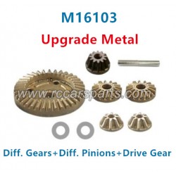 HaiBoXing 16889 Upgrade Metal Diff. Gears+Diff. Pinions+Drive Gear M16103