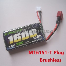 Haiboxing 16889 16889A Upgrade 7.4V 30C 1600mAh Battery M16151-T Plug (For Brushless Version Car)