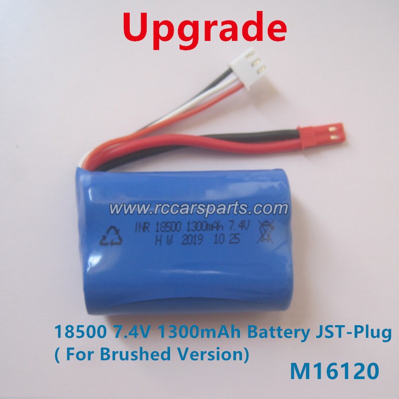 HBX 16889 16889A Off-Road RC Truck Upgrade 18500 7.4V 1300mAh Battery JST-Plug M16120 ( For Brushed Version)