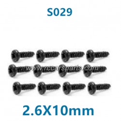 HBX 16890 Destroyer 1/16 Car Parts Head Self Tapping Screws PBHO2.6X10mm S029