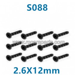 HBX RC Car 16890 Destroyer Parts Countersunk Self Tapping KBHO2.6X12mm S088