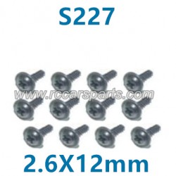 HBX 16890 RC Car Parts Flange Head Self Tapping Screws PWTHO2.6X12mm S227