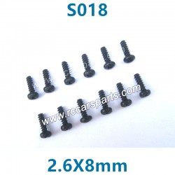 HBX 901 901A 4WD RC Car Parts Round Head Self Tapping Screw 2.6X8mm S018
