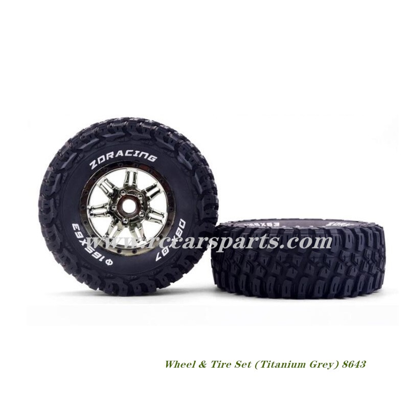 ZD Racing DBX 07 Parts Wheel & Tire Set (Titanium Grey) 8643