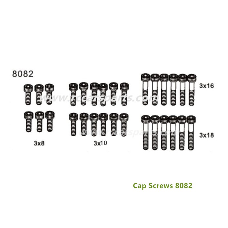 ZD Racing DBX 07 1/7 4wd Cap Screws 8082
