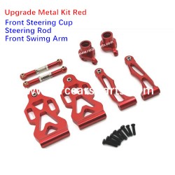 SCY 16103 RC Car Upgrade Metal Front Steering Cup+Steering Rod+Front Swimg Arm Kit Red