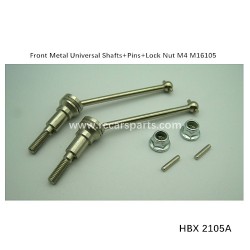 RC Car HBX 2105A Parts Front Metal Universal Shafts+Pins+Lock Nut M4 M16105