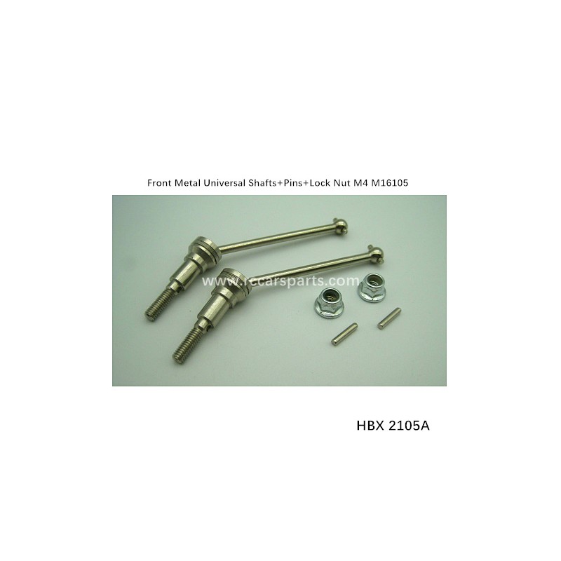 RC Car HBX 2105A Parts Front Metal Universal Shafts+Pins+Lock Nut M4 M16105