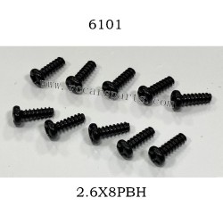 SCY 16302 1/16 RC Car Parts Screw 2.6X8PBH 6101