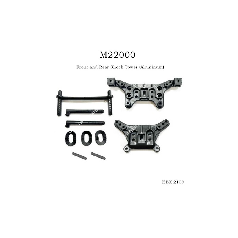HaiboXing 2103 Spare Parts Front and Rear Shock Tower (Aluminum) M22000