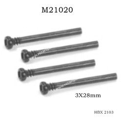 Haiboxing 2103 Parts Front Upper Suspension Hinge Bolts 3X28mm(4P) M21020