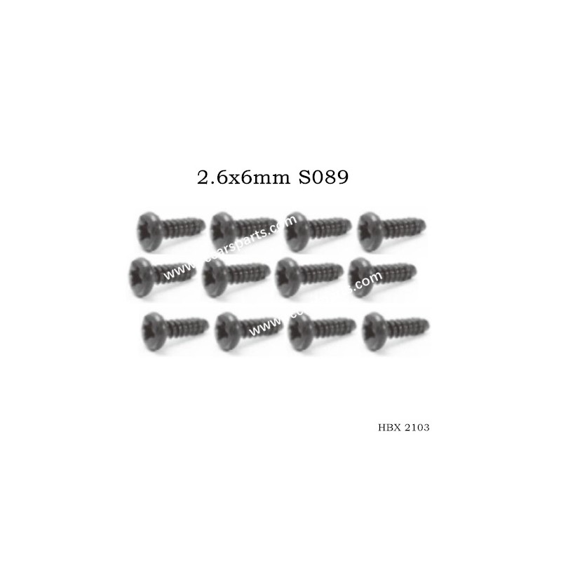 HBX 2103 Screws Parts 2.6x6mm S089