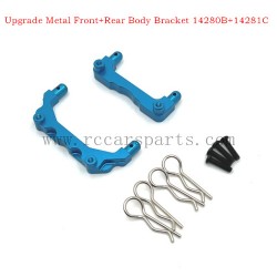 1/14 Parts MJX 14210 Hyper Go Upgrade Metal Front+Rear Body Bracket 14280B+14281C-blue