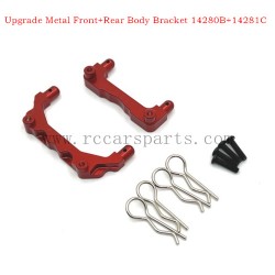 RC Car MJX 14210 Parts Upgrade Metal Front+Rear Body Bracket 14280B+14281C Red