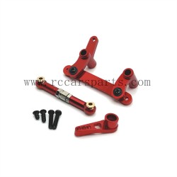 Upgrade Metal Parts Steering Kit+Servo Rod+Servo Arm Red For SCY 16102/16102 PRO RC Car