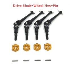MJX 16207 HYPER GO 1/16 Brushless Parts Drive Shaft+Wheel Hex+Pin-Yellow
